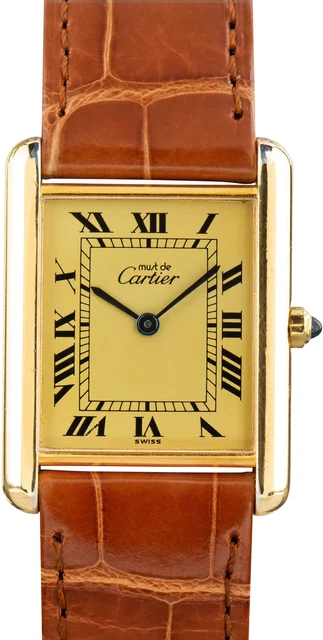 Cartier Must Tank Watch Ref 83918223 Large Model 839182223 kol saati