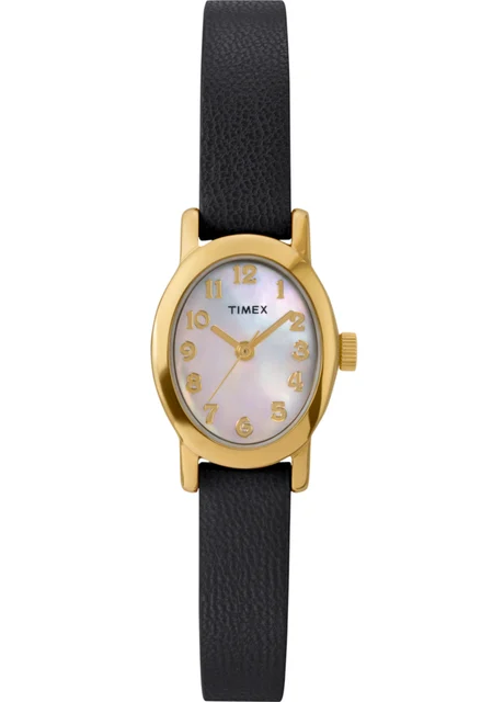 Timex Cavatina 18mm Leather Strap Watch TW2W826009J kol saati