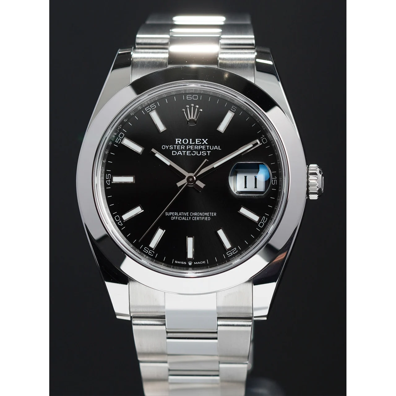 Rolex Datejust 41 Black Dial on Stainless Steel Bracelet 210009N30891 kol saati