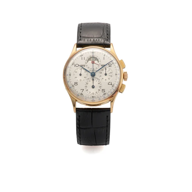 Universal UNIVERSAL, REF. 122283, TRI-COMPAX, PINK GOLD kol saati