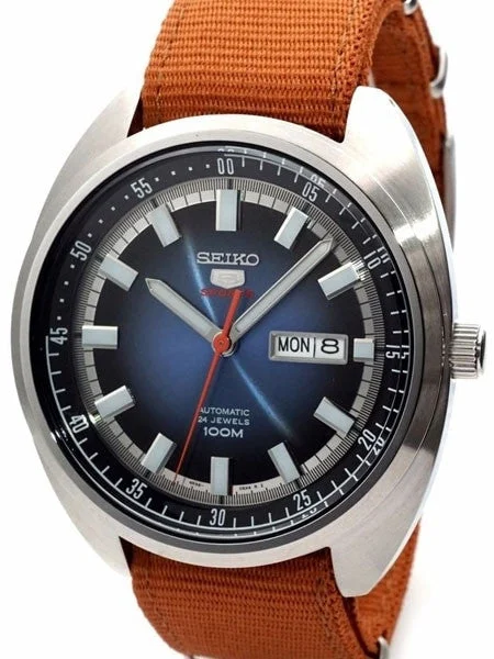 Seiko Scratch and Dent - Sports 5 Automatic 24-Jewel Watch with a 44mm Turtle-Style Case #SRPB21K1 SND863 44 mm kol saati