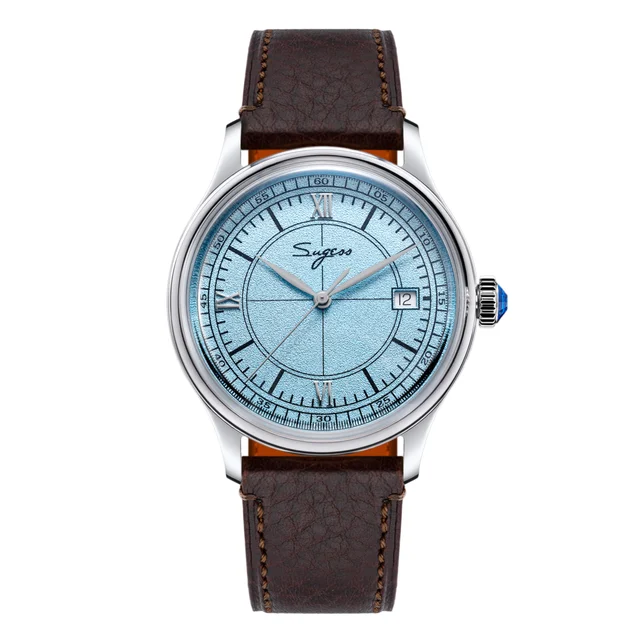 Sugess Heritage S455 Light Blue Dial Stainless Steel Automatic kol saati
