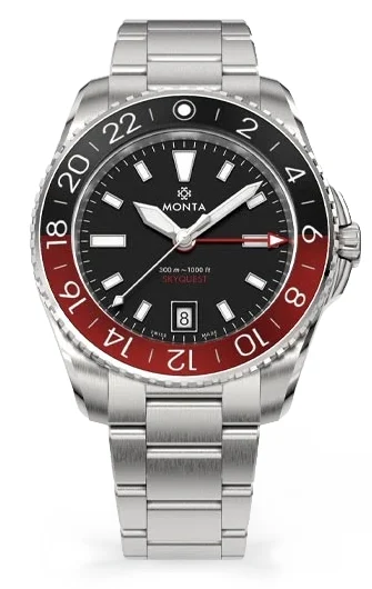 Monta Watch Monta Skyquest, Black Dial, Bi-Color Aluminum Bezel 167BK24ALKR kol saati