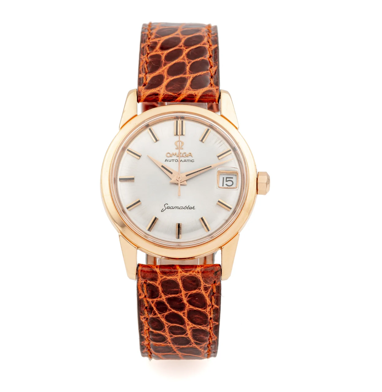 OMEGA Ref. 166013-62 SC, self-winding, centre-seconds, date; “Seamaster”; 18K pink gold kol saati