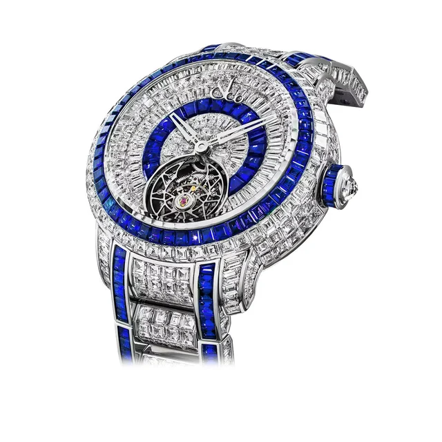 Jacob & Co. Jacob & Co. Caviar Tourbillon White Diamonds and Blue Sapphires CV300.30.BD.UA