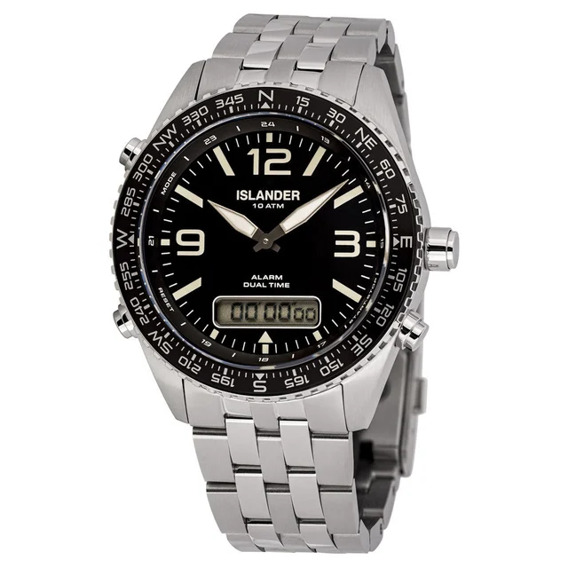 Islander Rocky Point Analog-Digital Watch with Black Dial #ISL-327 kol saati