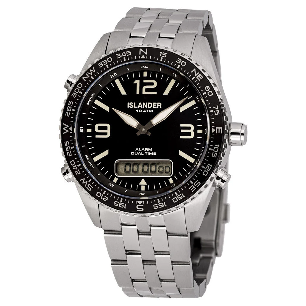 Islander Rocky Point Analog-Digital Watch with Black Dial #ISL-327 kol saati
