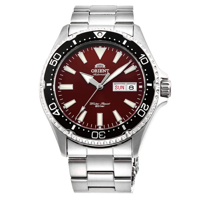 Orient Kamasu Red Dial Automatic Dive Watch with Sapphire Crystal #RA-AA0003R19A kol saati