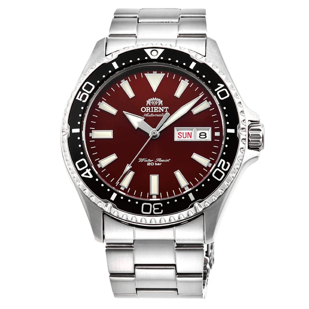 Orient Kamasu Red Dial Automatic Dive Watch with Sapphire Crystal #RA-AA0003R19A 46.8 mm kol saati