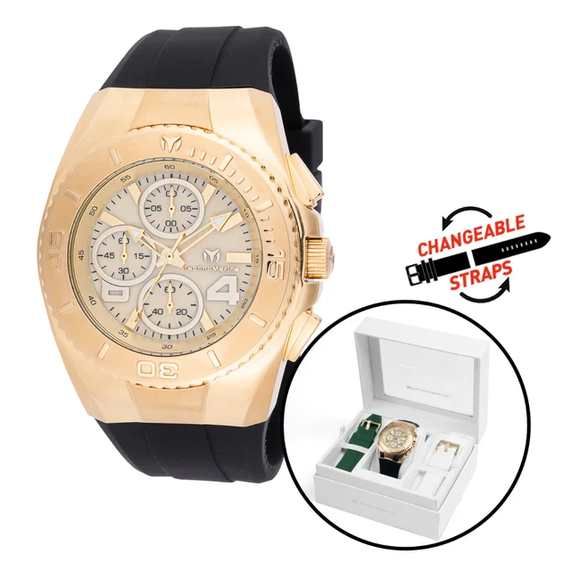 Technomarine Cruise Quartz Chronograph Gold Dial Watch (ZG-TM-124031) kol saati