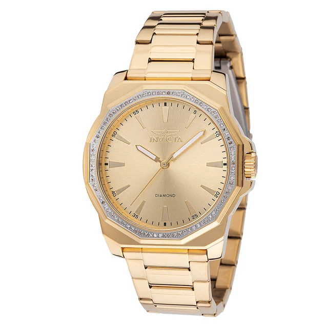 Invicta Elite Diamond 0.33 Carat Diamond Watch - 42mm, Gold (48732) kol saati