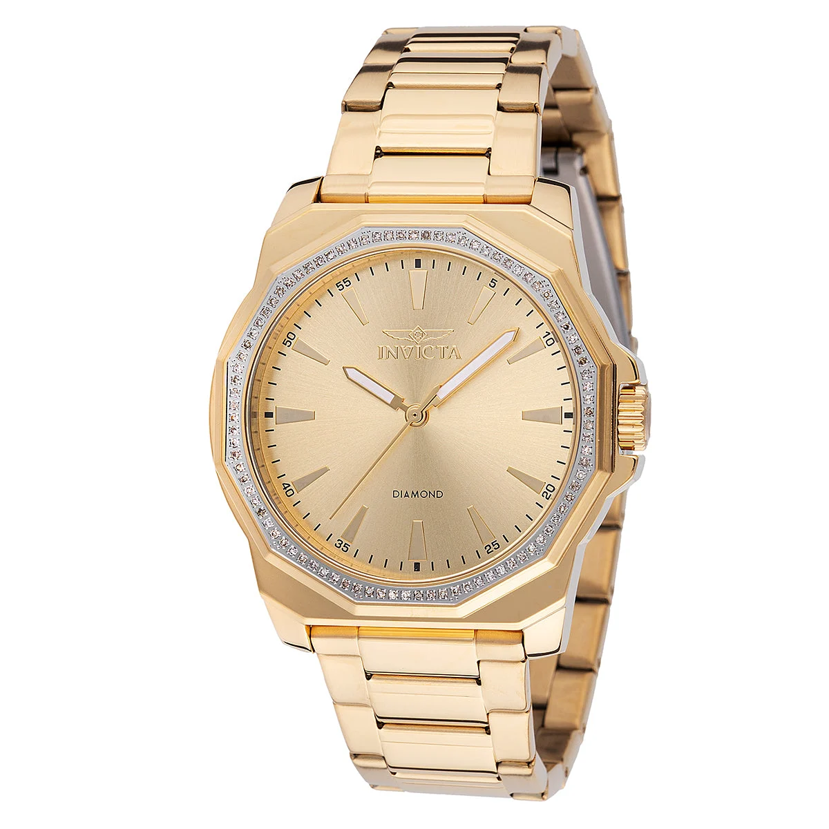 Invicta Elite Diamond 0.33 Carat Diamond Watch - 42mm, Gold (48732) 42 mm kol saati