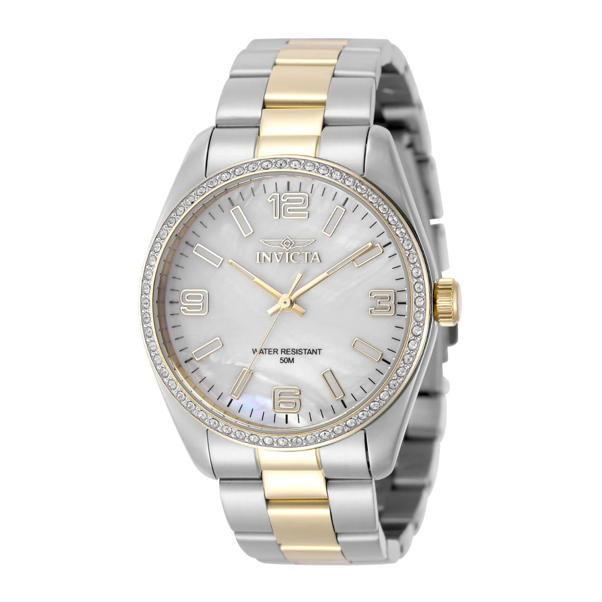 Invicta Specialty Lautus Watch w/ Mother of Pearl Dial - 38mm. Gold. Steel (50090) 38 mm kol saati