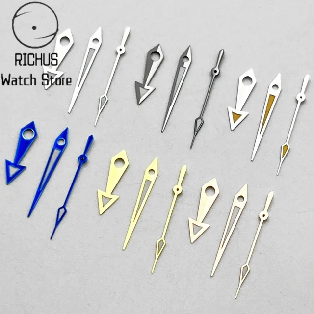 Tandorio Arrow Watch Hands Silver/Blue/Gold Fit NH35 NH36 PT5000 ETA2836 2824 DG2813 3804