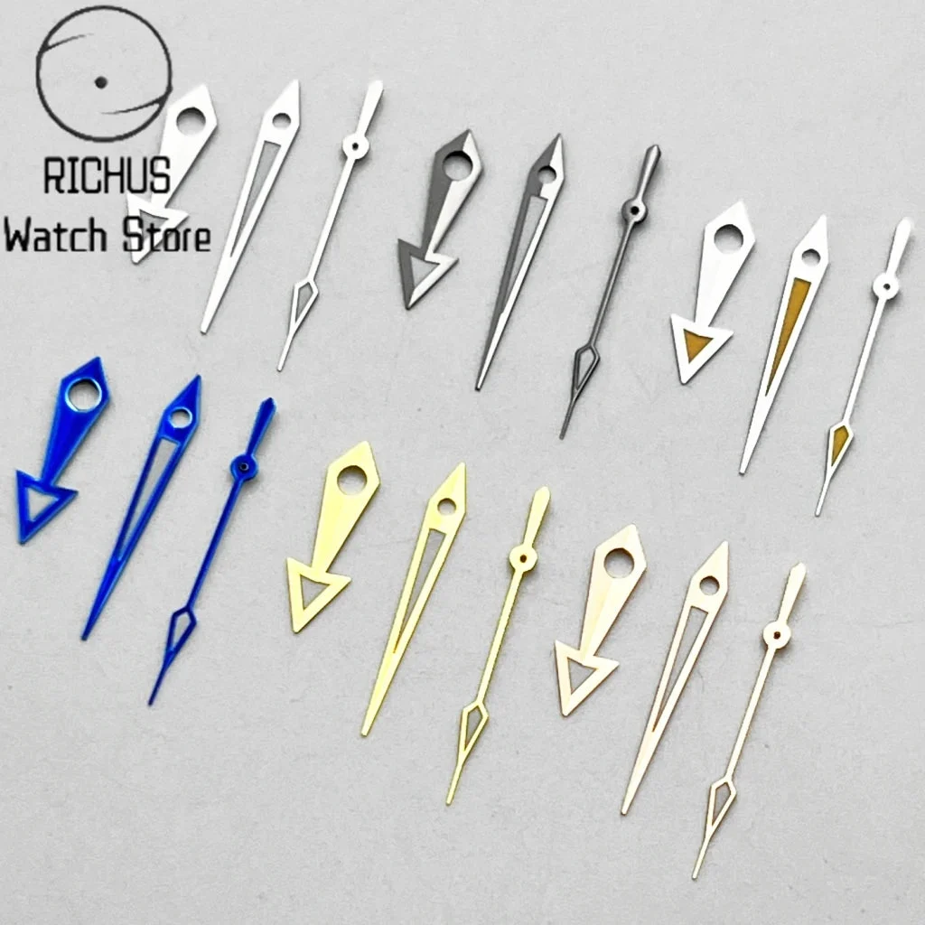 Tandorio Arrow Watch Hands Silver/Blue/Gold Fit NH35 NH36 PT5000 ETA2836 2824 DG2813 3804 Miyota8215 8205 821A Movement Watch Accessories 14:203486355#Gold 2 kol saati
