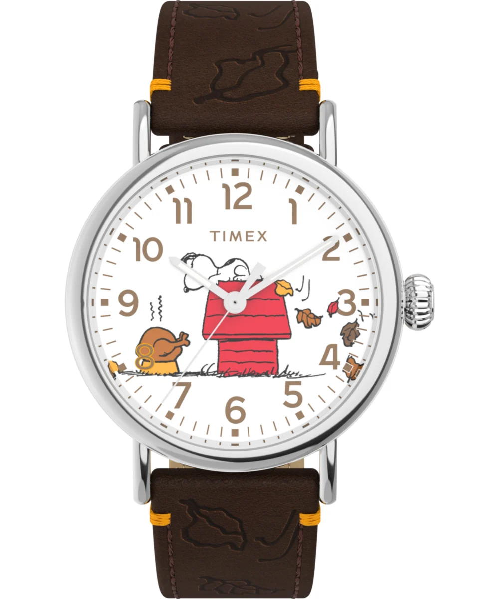 Timex Peanuts® x Standard Thanksgiving 40mm Leather Strap Watch TW2W44300 40 mm kol saati