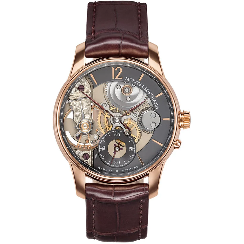 Moritz Grossmann Backpage Rose Gold Charcoal MG-001396 kol saati