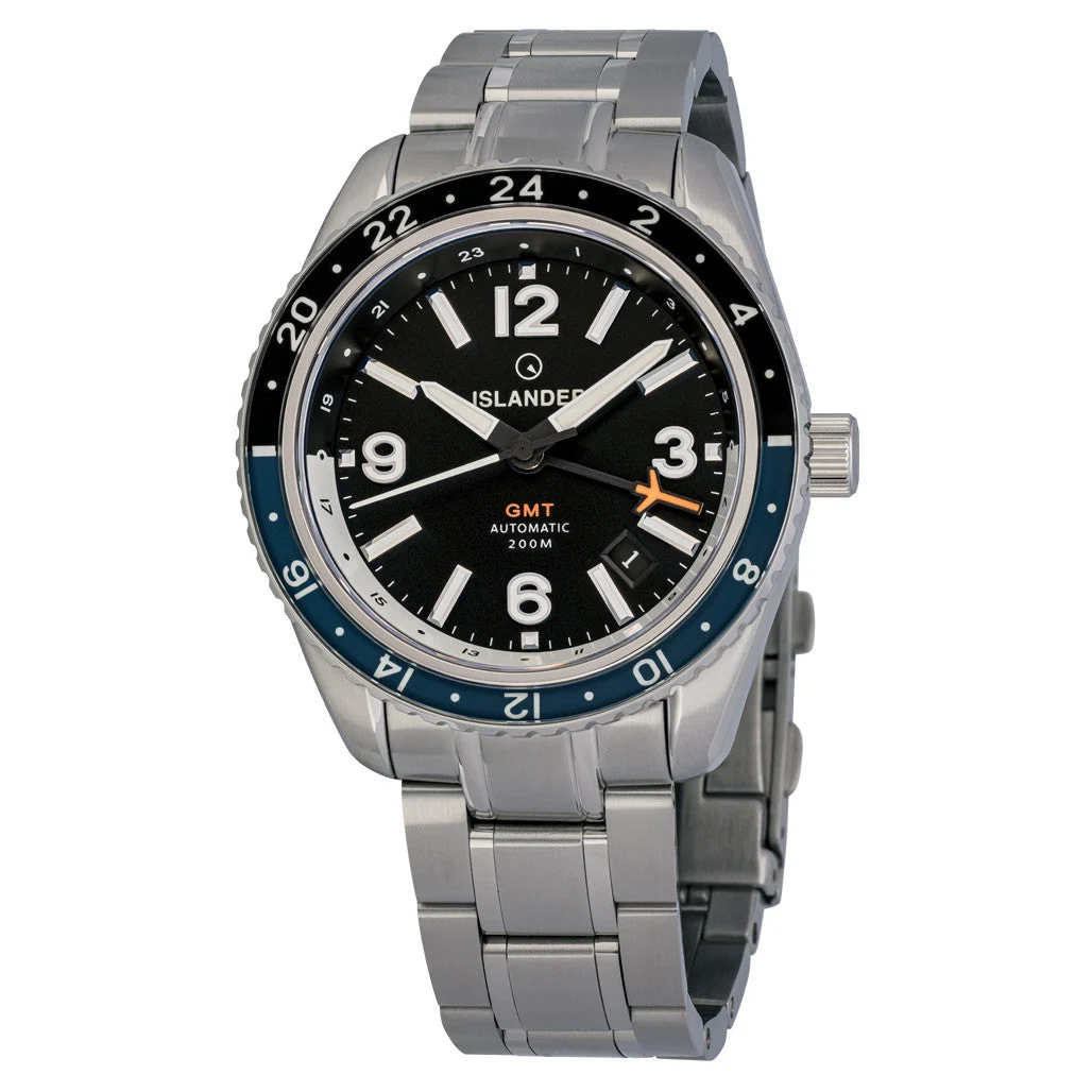 Islander Republic Traveler GMT Watch with Black Dial #ISL-276 40 mm kol saati