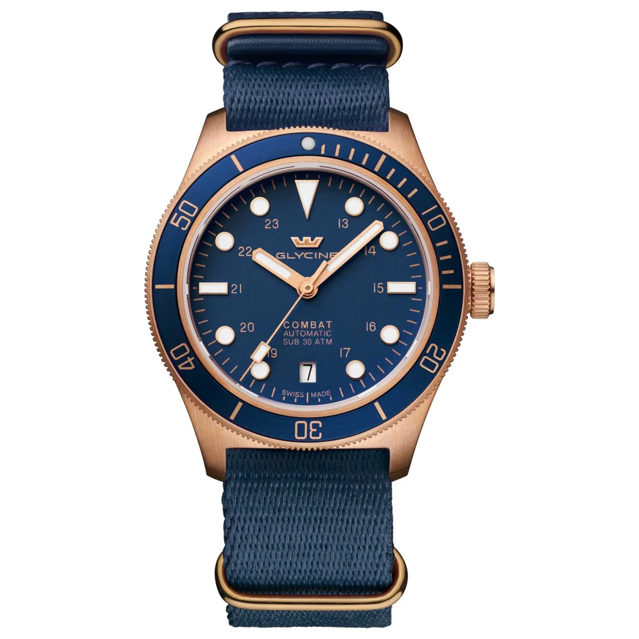 Glycine Combat Sub Sport Bronze Watch GL0518 kol saati
