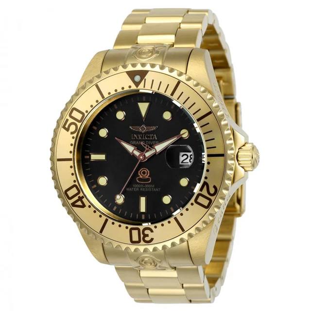 Invicta Grand Diver Navalia Automatic Watch - 47mm, Gold (24766) kol saati