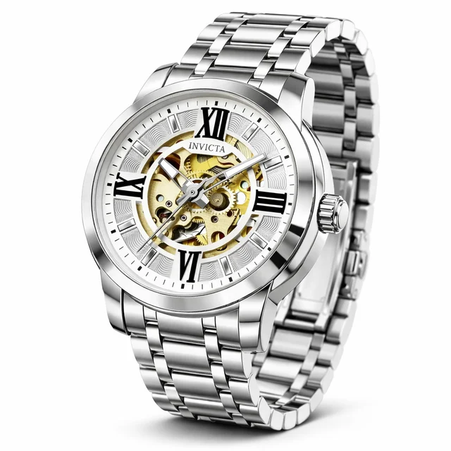 Invicta Objet D Art Automatic Watch w/ Skeleton Dial - 41mm. Silver (69133) kol saati