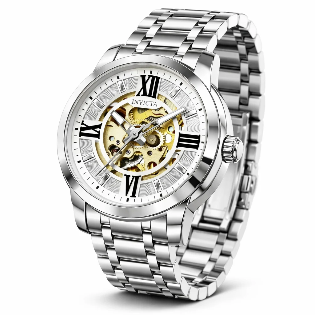 Invicta Objet D Art Automatic Watch w/ Skeleton Dial - 41mm. Silver (69133) 41 mm kol saati