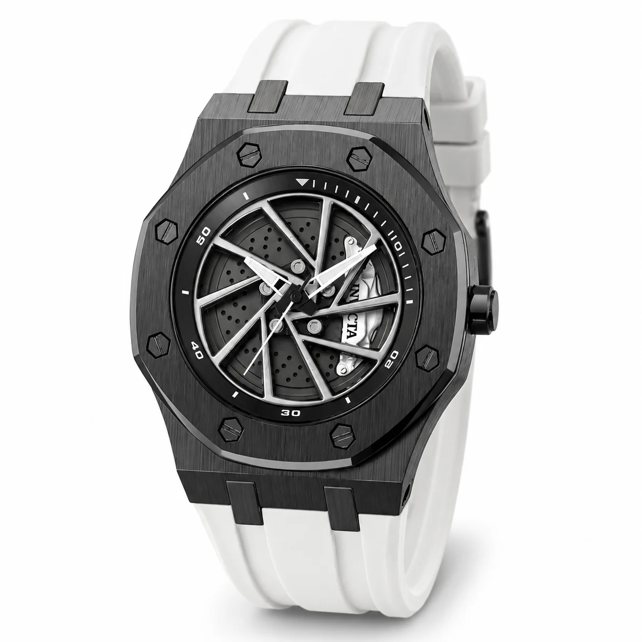 Invicta Speedway Rim Watch - 42mm, White (69492) 42 mm kol saati