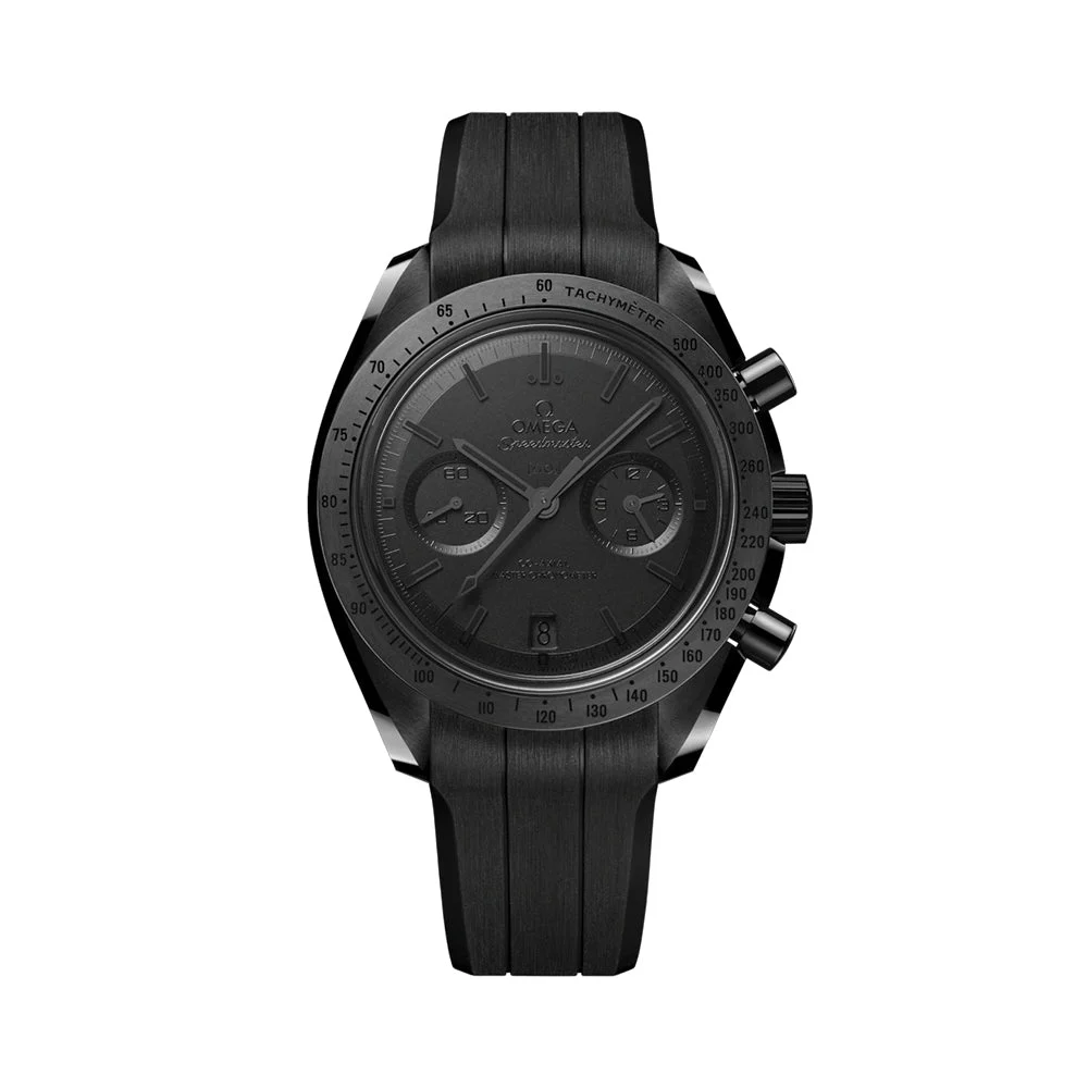OMEGA Speedmaster Dark Side of the Moon Black Ceramic 44.25mm - Full Black on Rubber Strap O31092445101005 kol saati