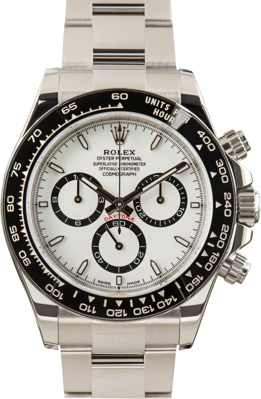 Rolex Factory Stickered White Chronograph Dial Daytona Ref 126500 Stainless Steel kol saati