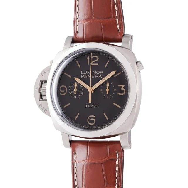 Panerai Luminor 1950 Chrono Monopulsante Left Handed 8 Days Tit PAM00579 kol saati