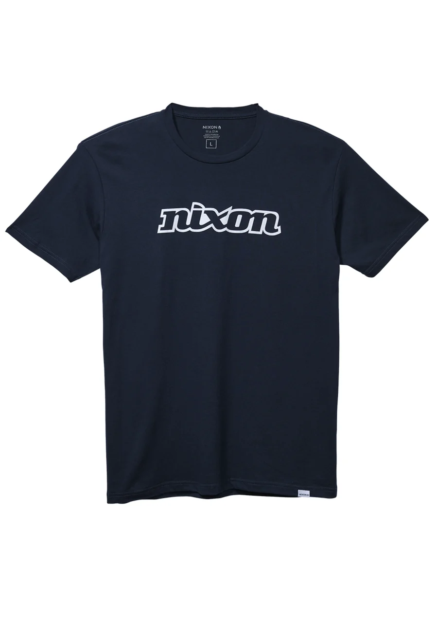 Nixon US Script Eco-Repreve® T-Shirt - Navy / White S2858-321-02 kol saati