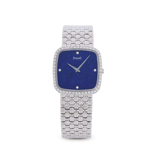 Piaget PIAGET, REF. 9775 D23, LAPIS DIAL, DIAMOND BEZEL, DIAMOND INDEX, 18K WHITE GOLD kol