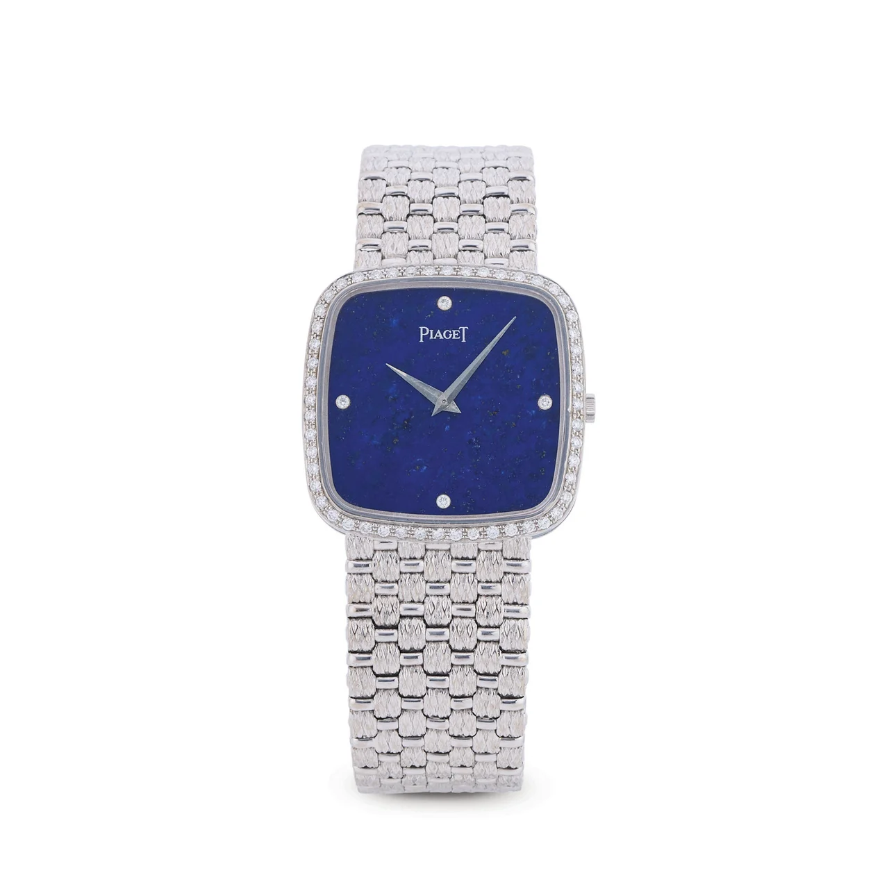 Piaget PIAGET, REF. 9775 D23, LAPIS DIAL, DIAMOND BEZEL, DIAMOND INDEX, 18K WHITE GOLD kol saati