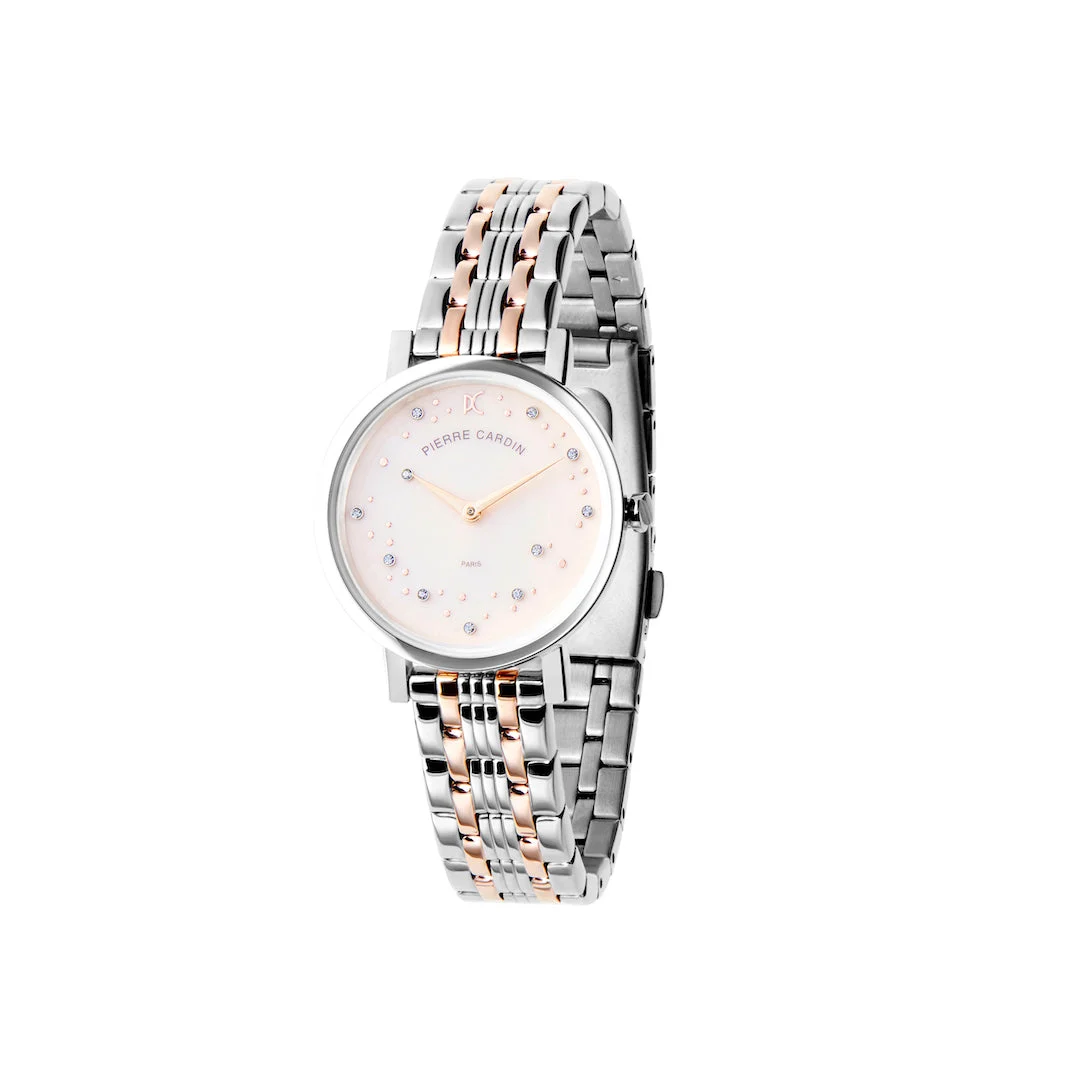 Canal St. Martin Canal St Martin Circles Two Tone Rose Gold and Steel Watch with Crystals and Pink Dial CCM.0548 32 mm kol saati