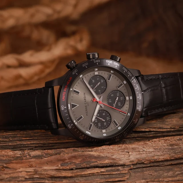 Velocity Mulitdrive Black with Black Leather Strap CF.1027.LB kol saati