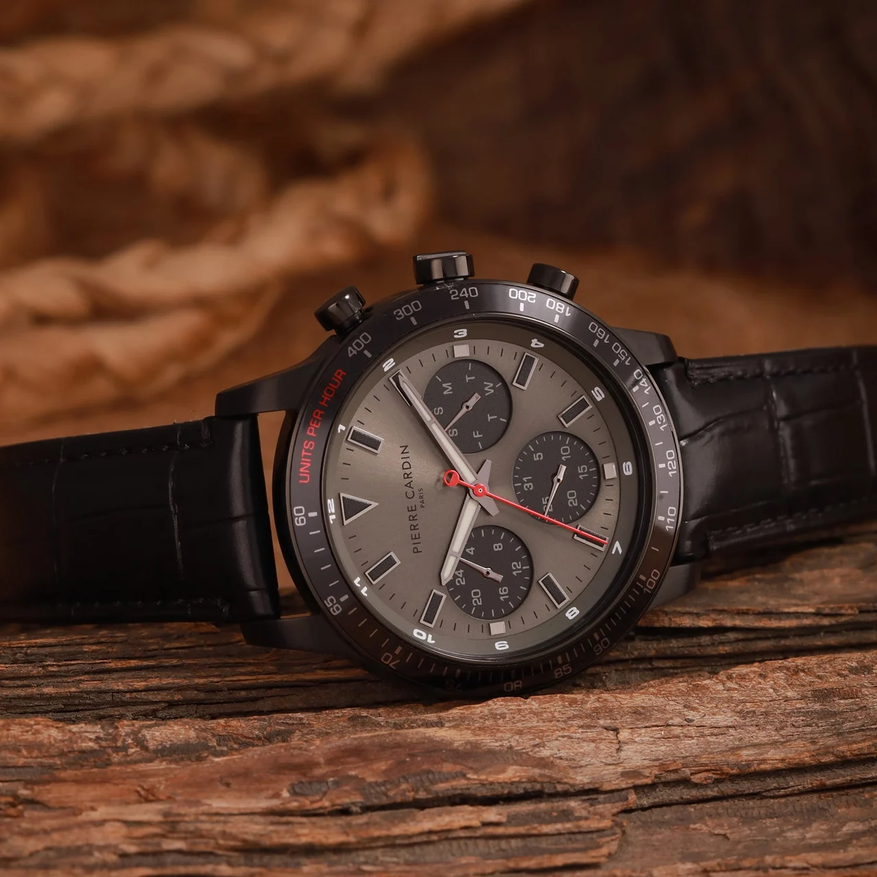 Velocity Mulitdrive Black with Black Leather Strap CF.1027.LB 41 mm kol saati
