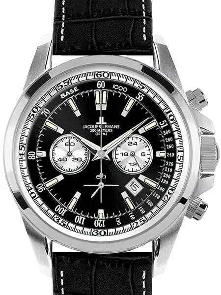 Jacques Lemans Liverpool 44mm Chronograph with 24-hour Sub-Dial #1-1117AN 44 mm kol saati