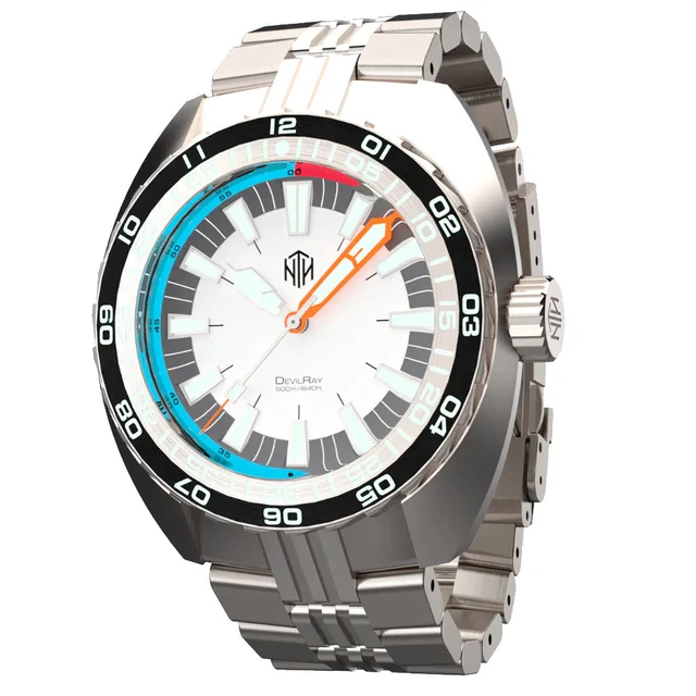 NTH DevilRay 500-Meter Automatic Dive Watch with Silver Dial #WW- -DRWN WW-NTH-DRWN kol sa