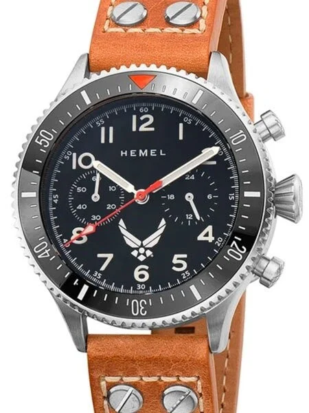 Hemel Mecaquartz Chronograph Watch with 60-Minute Ceramic Bezel and Sapphire Crystal #HFUSAF1D 42 mm kol saati