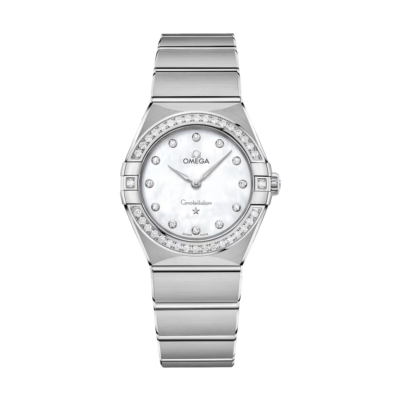 OMEGA Constellation Diamonds Quartz 28mm - White on Bracelet O13115286055001 28 mm kol saati