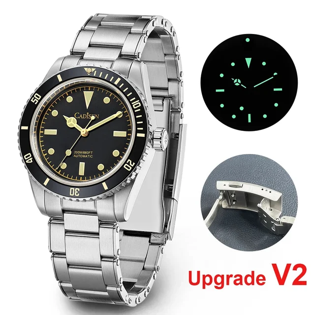 Tandorio CADISEN C8206 BB58 Mod 38mm Diver NH35 Mechanical Sapphire 20 Bar Sapphire 14:10#