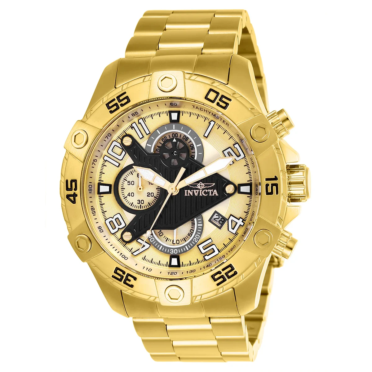 Invicta Rally SCUBA Watch - 48mm, Gold (26098) 48 mm kol saati
