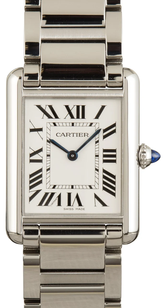 Cartier Tank Must Stainless Steel WSTA0052 Large Model WSTA0053 41 mm kol saati