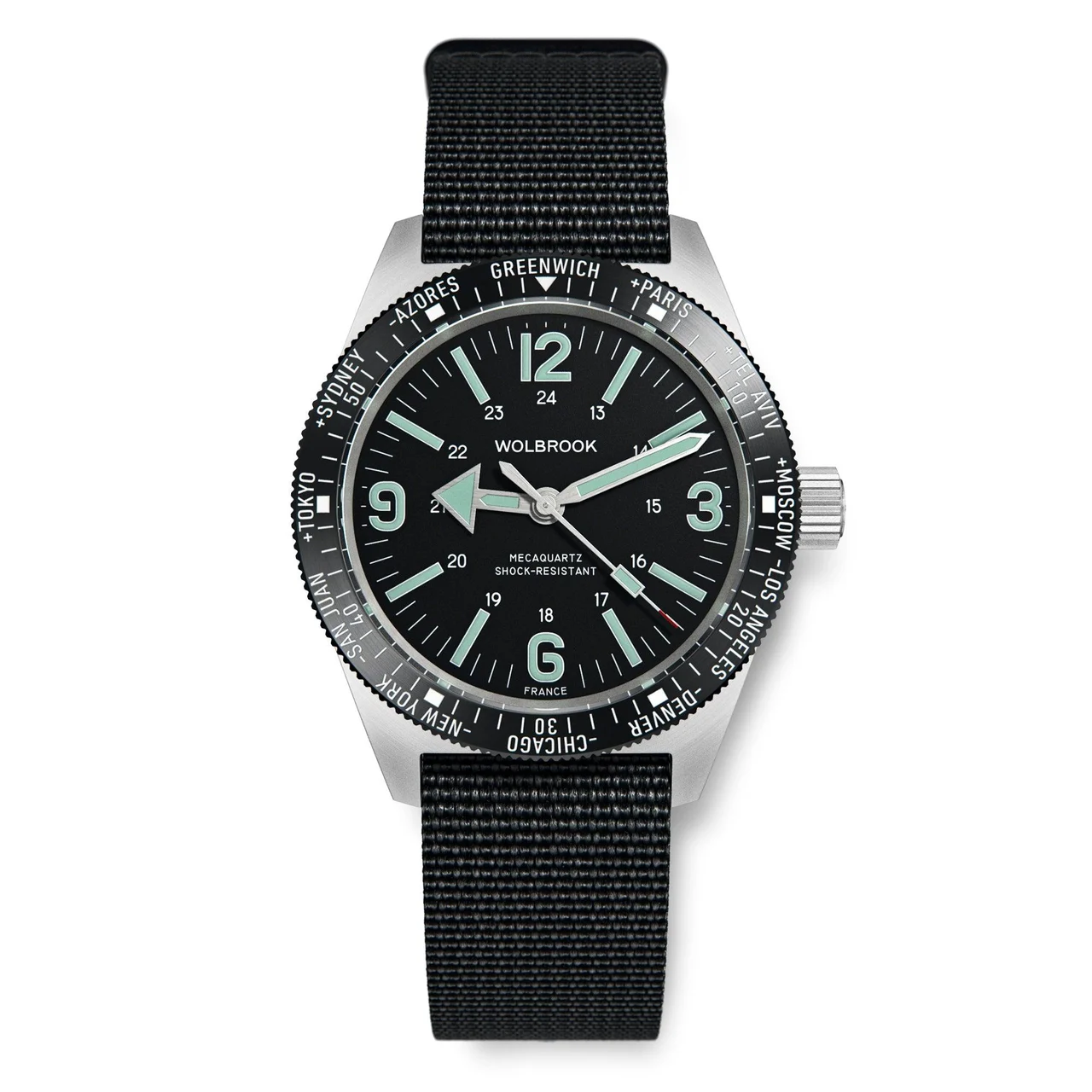 Wolbrook 22-SWM-001-NYL-BLK 48 mm kol saati