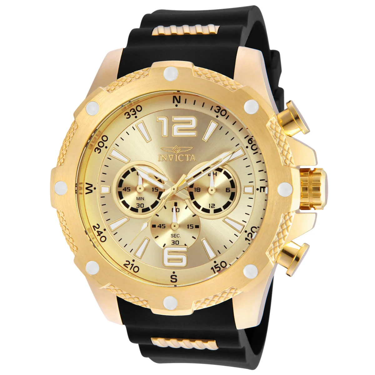 Invicta I-Force Axis Watch - 50mm. Gold, Black (19660) 50 mm kol saati