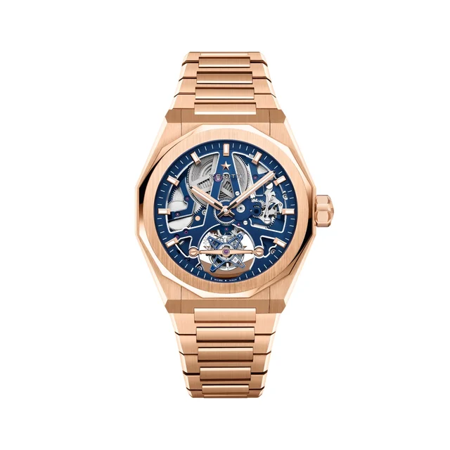 Zenith Defy Skyline Tourbillon Skeleton Rose Gold Limited Edition 41mm - Blue on Bracelet 