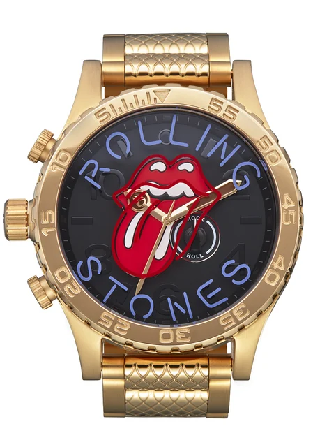 Nixon US Rolling Stones 51-30 - Gold / Black A1355-513-00 kol saati