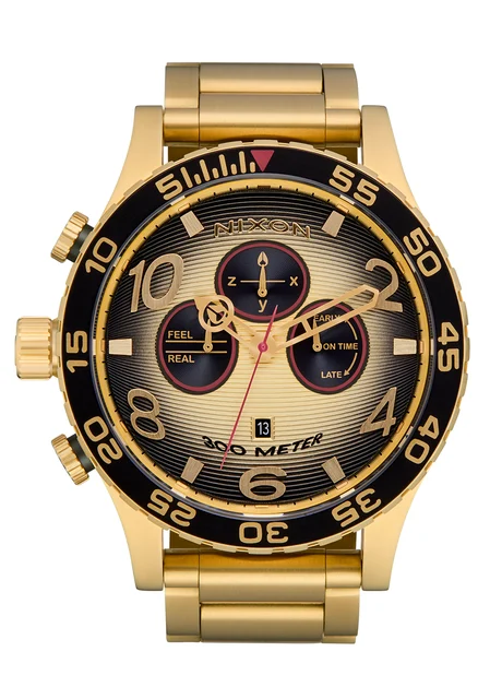 Nixon US Chrono - 4th Dim Gold / Black A1389-5358-00 kol saati