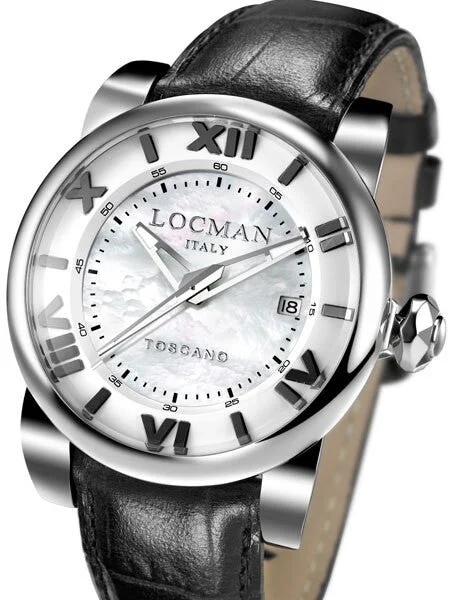 Locman Toscano Collection 100 Meter Automatic Watch with 42mm Stainless Steel Case #0590V12-00MWPSA 42 mm kol saati