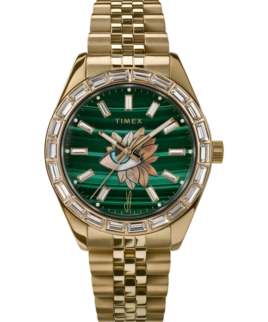 Timex Legacy x Jacquie Aiche Malachite Tribe Eye 36mm Watch TW2V73000 kol saati